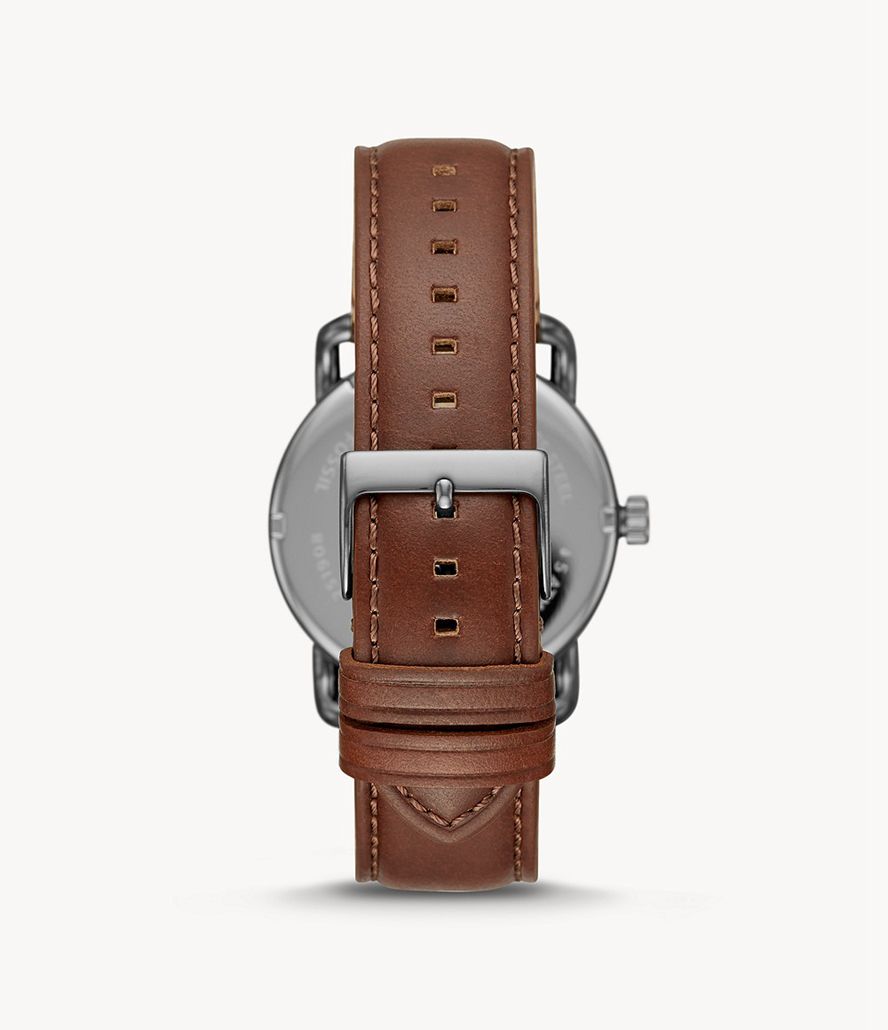 Fossil Copeland 42mm Three-Hand Læder Ure Herre Grå | FKATOI-960