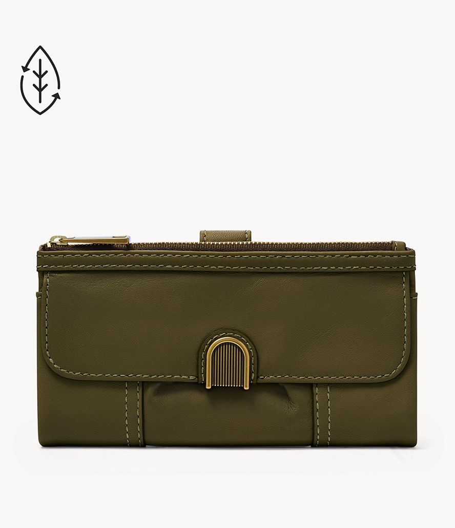 Fossil Cora Clutch Taske Dame Grøn | NMBKOI-738