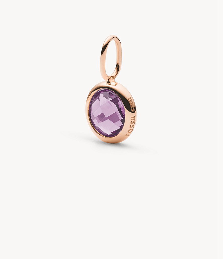 Fossil Corra Oh Soing Amethyst Birthstone Charms Dame Lyserød Guld | YAEZMI-278