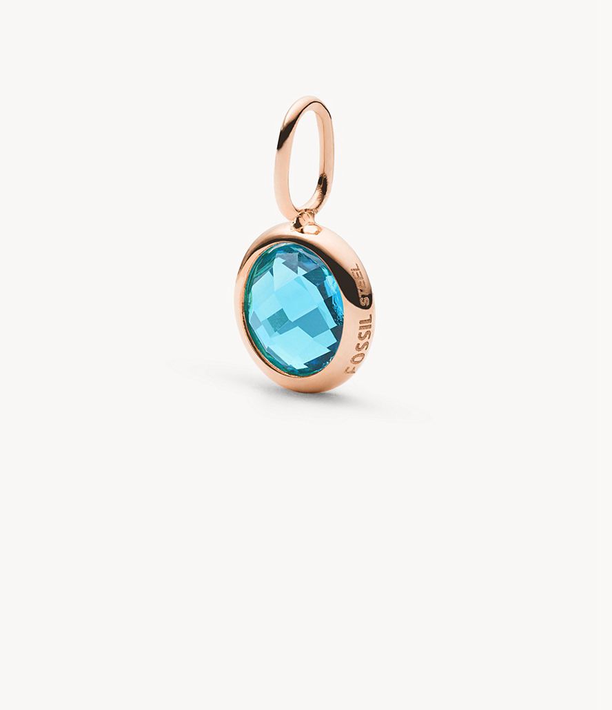 Fossil Corra Oh Soing Aquamarine Birthstone Charms Dame Lyserød Guld | PMYULN-073