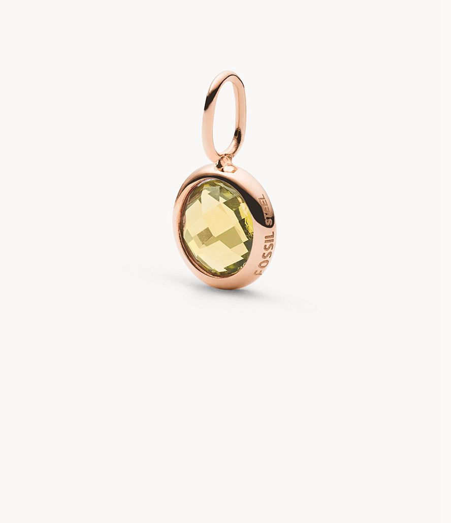 Fossil Corra Oh Soing Citrine Charms Dame Lyserød Guld | MZFVCP-208