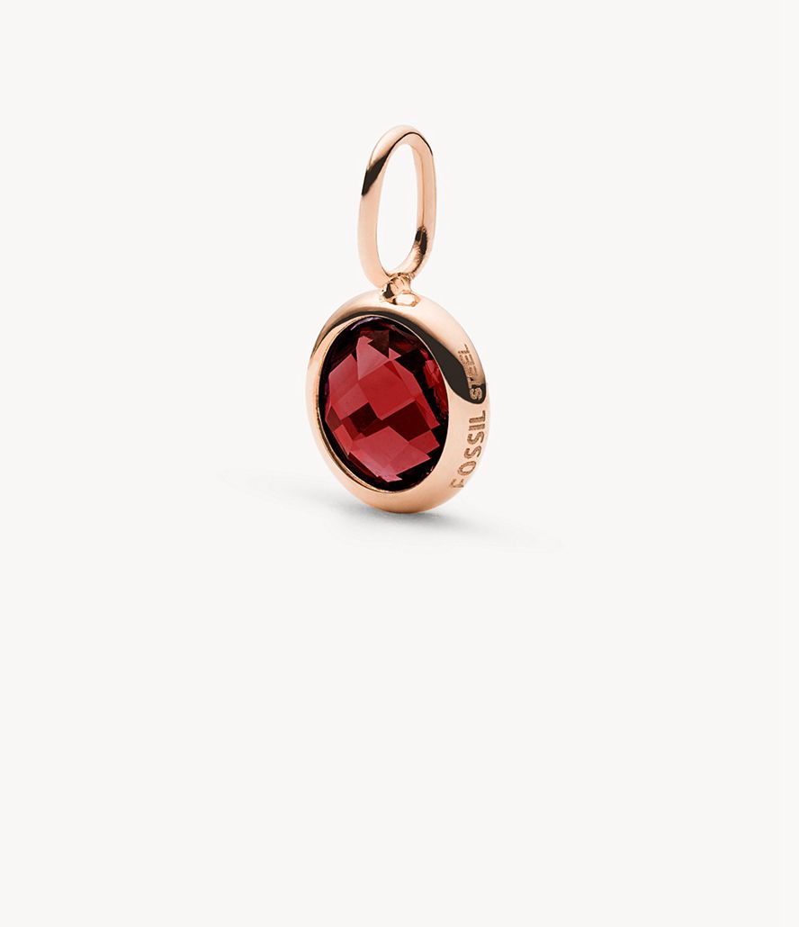 Fossil Corra Oh Soing Garnet Birthstone Charms Dame Lyserød Guld | AQCIWB-192