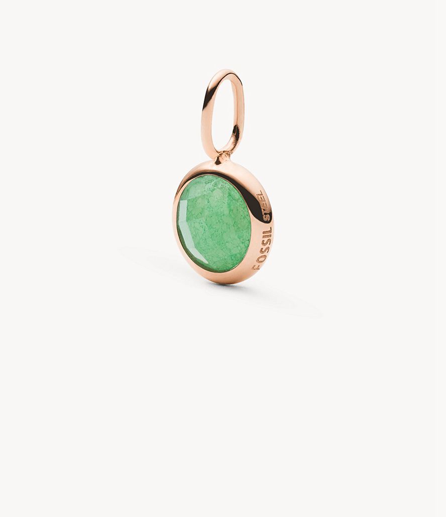 Fossil Corra Oh Soing Jade Birthstone Charms Dame Lyserød Guld | EFDSWA-642