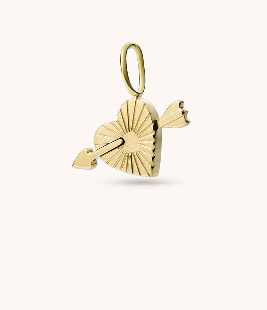 Fossil Corra Oh Soing Stainless Steel Heart Charms Dame Guld | NTZRYU-093