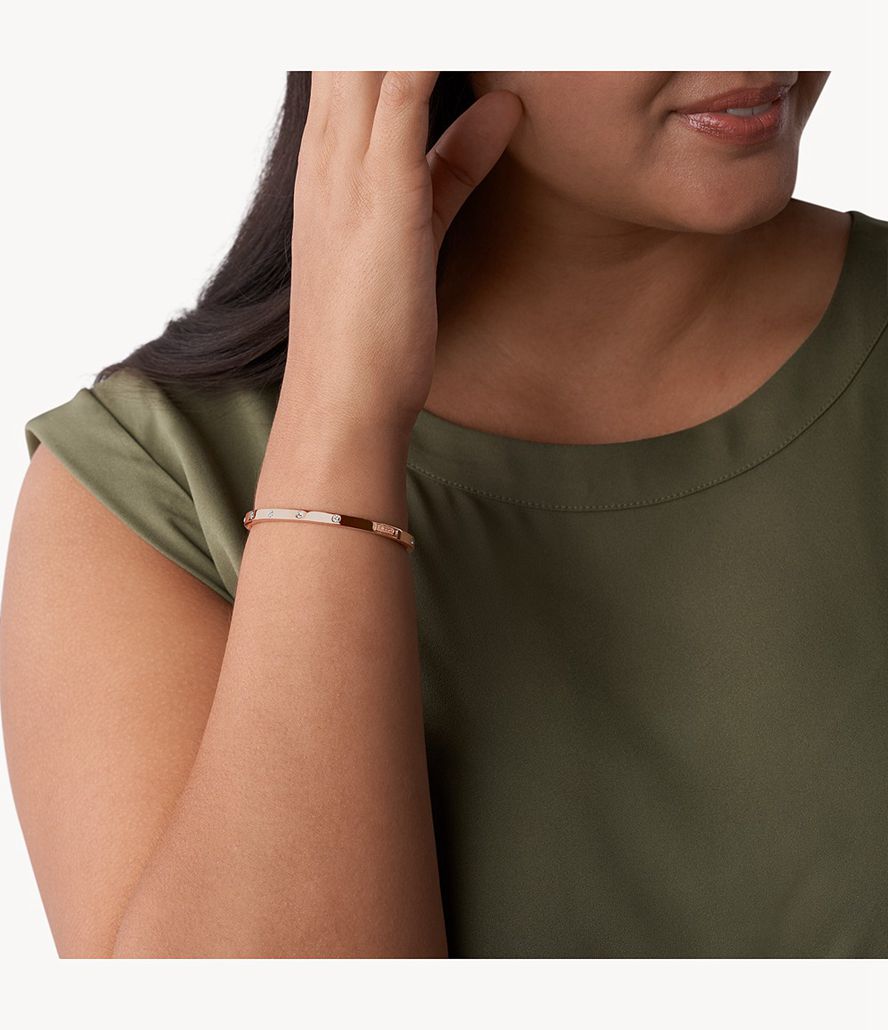 Fossil Dainty Dot Bangle- Rose Armbånd Dame Lyserød Guld | ISZLOV-643