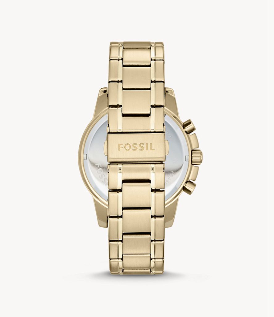 Fossil Dean Kronograf Stainless Steel Ure Herre Guld | RACULS-269