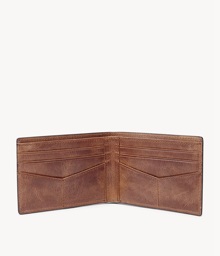 Fossil Derrick Front Pocket Bifold Tegnebog Herre Brune | MWGYIK-196