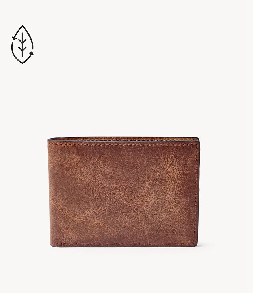 Fossil Derrick Front Pocket Bifold Tegnebog Herre Brune | MWGYIK-196