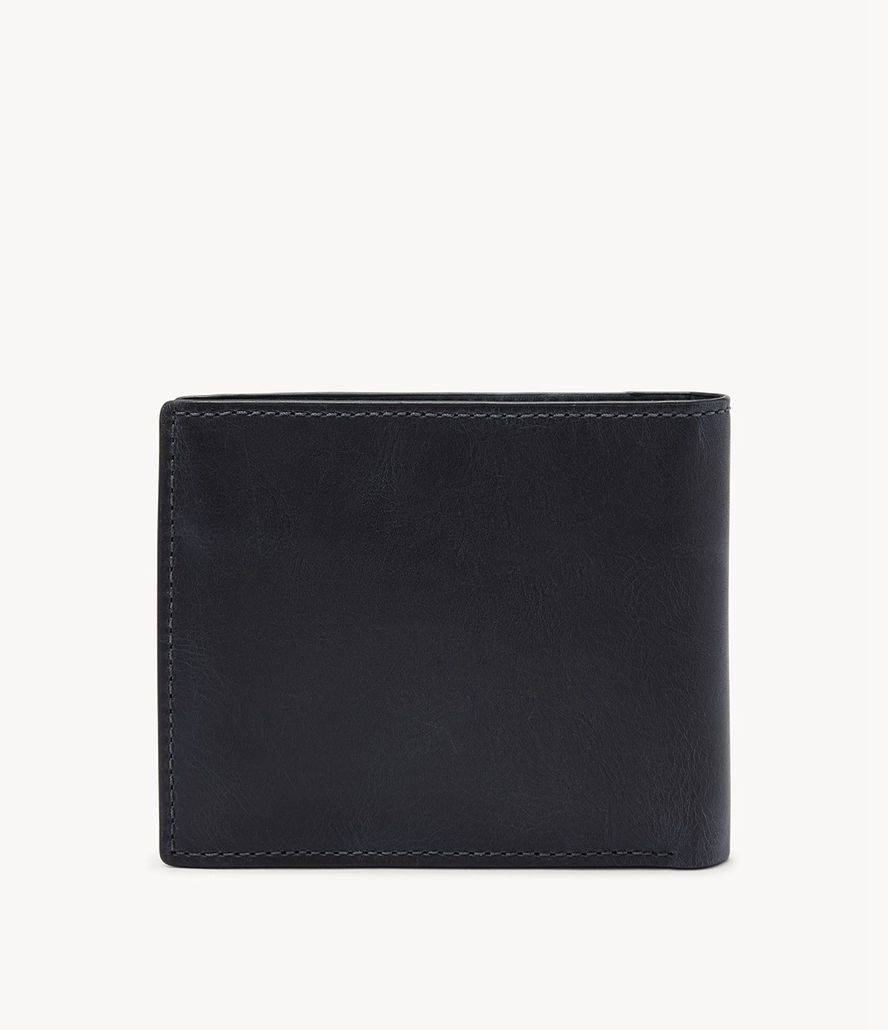 Fossil Derrick Rfid Large Bifold Tegnebog Herre Mørkeblå | OKTQLA-514