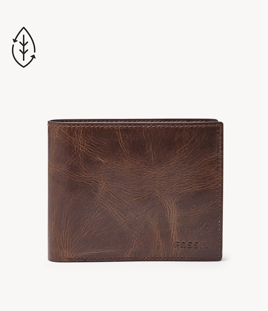 Fossil Derrick Rfid Large Bifold Tegnebog Herre Brune | XPDKQL-785