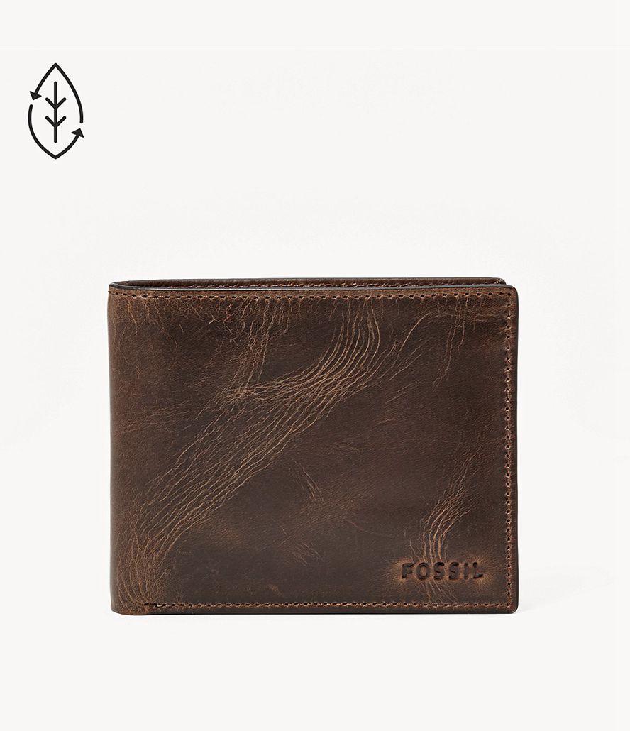 Fossil Derrick Rfid Pasholder Herre Brune | BHJGIK-017