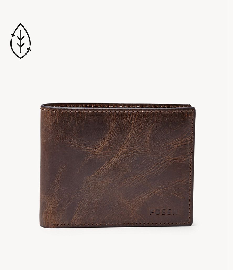 Fossil Derrick Rfid With Flip Id Bifold Tegnebog Herre Brune | EZJXIY-058