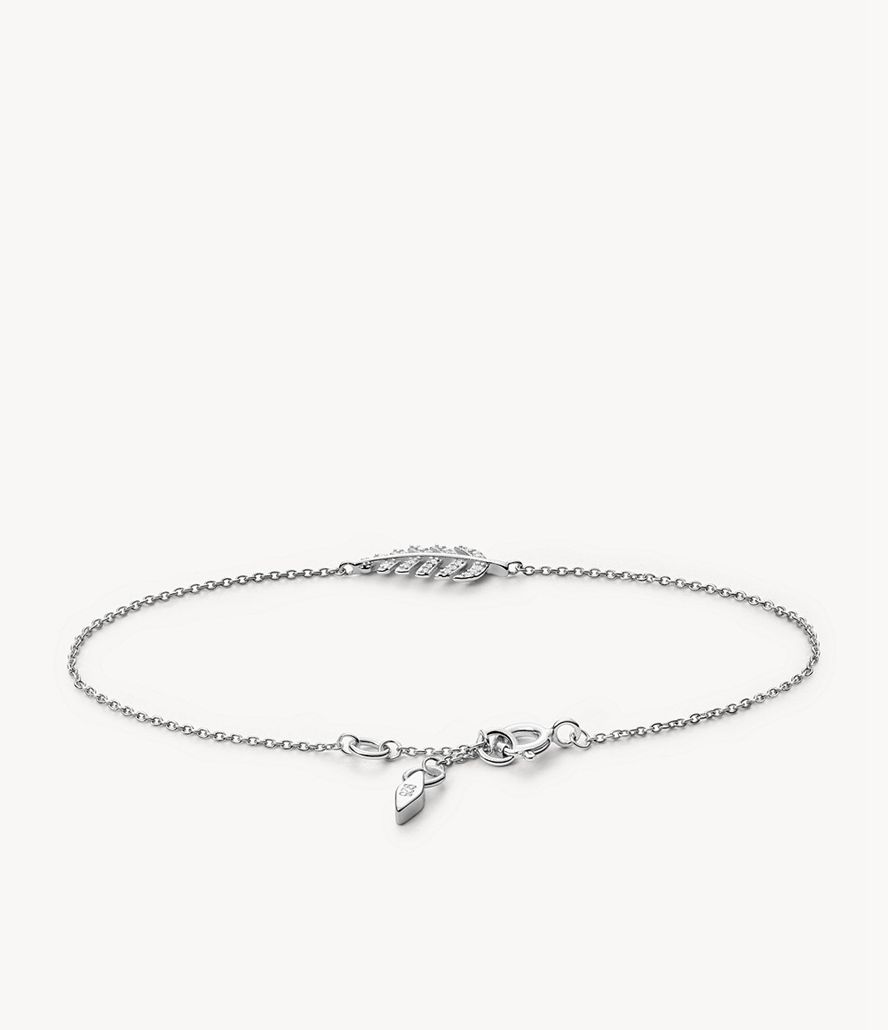 Fossil Elliott Leaves Sterling Chain Armbånd Dame Sølv | CAJFZY-256