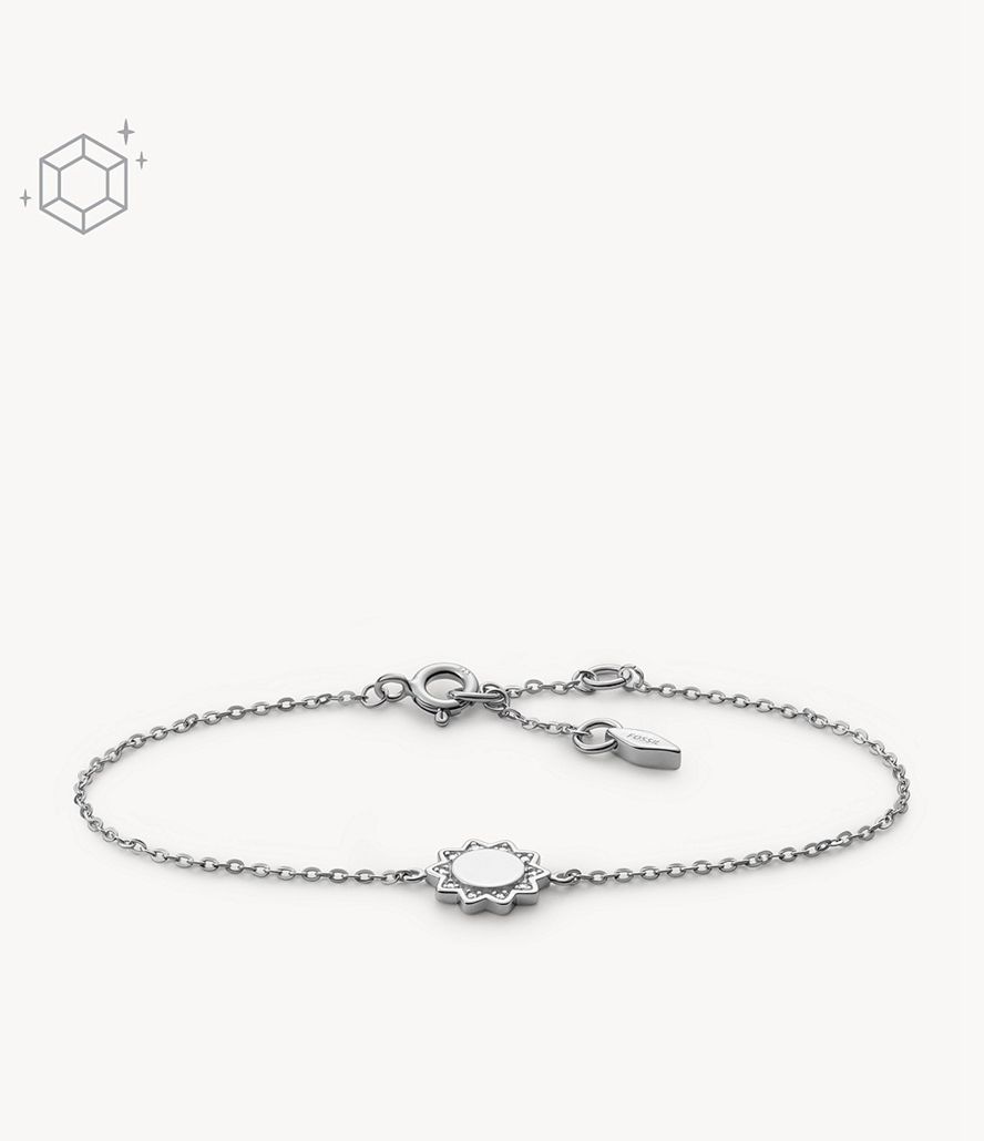 Fossil Elliott You Are My Sunshine Silver-Tone Sterling Chain Armbånd Dame Sølv | AMTYUX-241