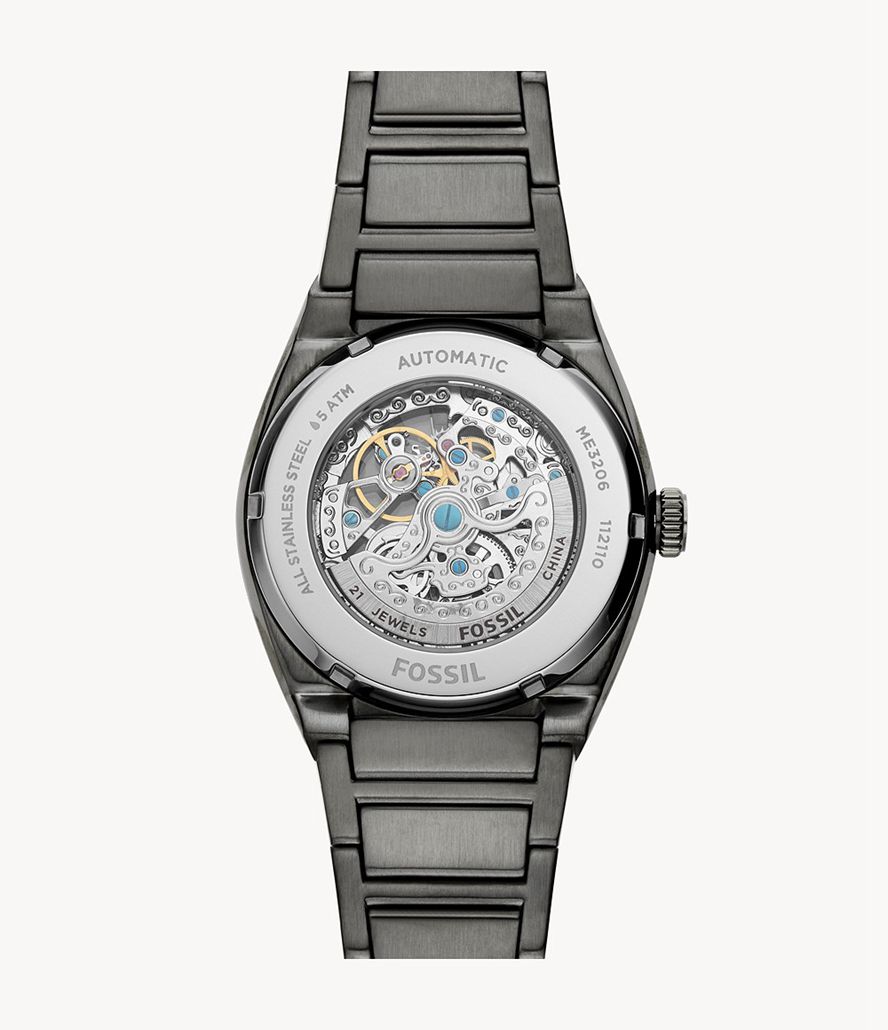 Fossil Everett Automatisk Stainless Steel Ure Herre Grå | NOBDGY-675