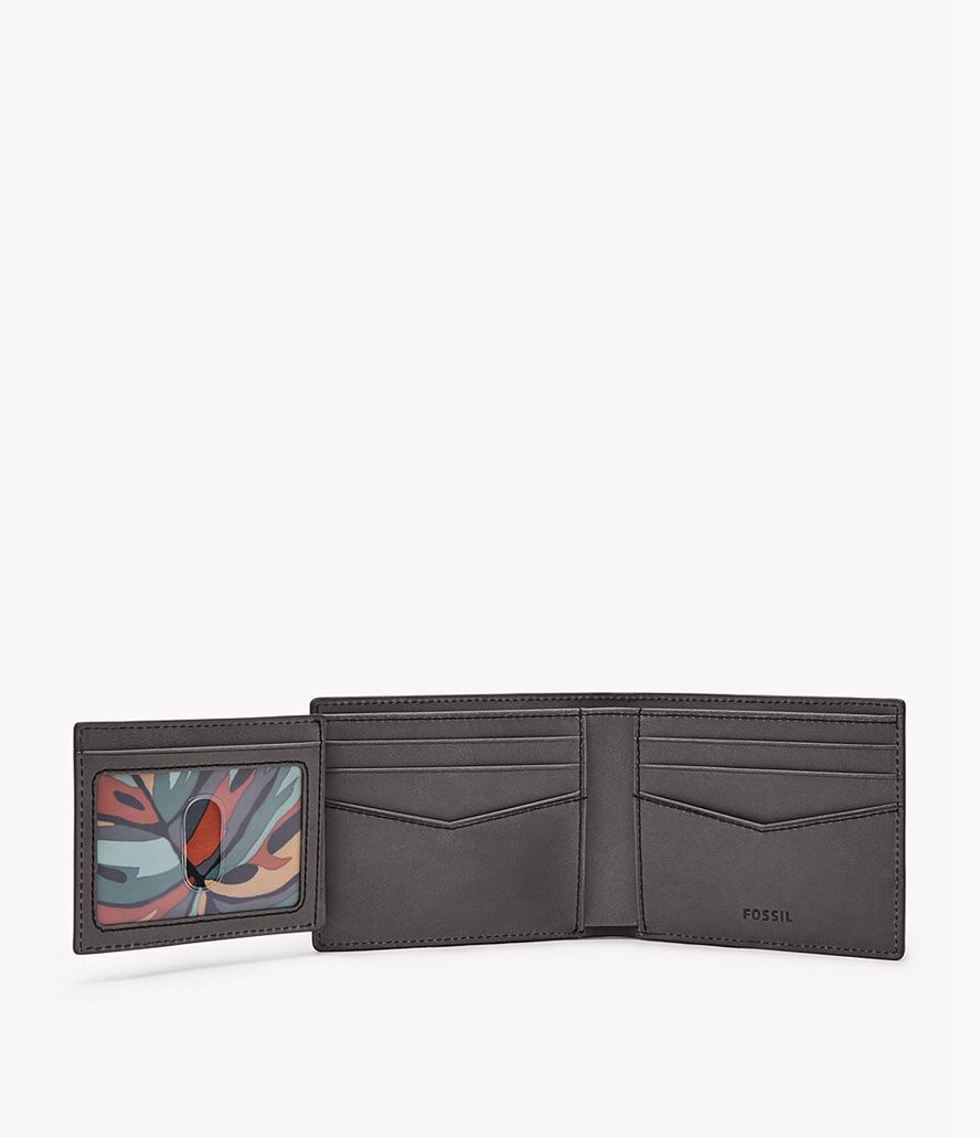 Fossil Everett Bifold Tegnebog Herre Grå | IBCSUQ-451