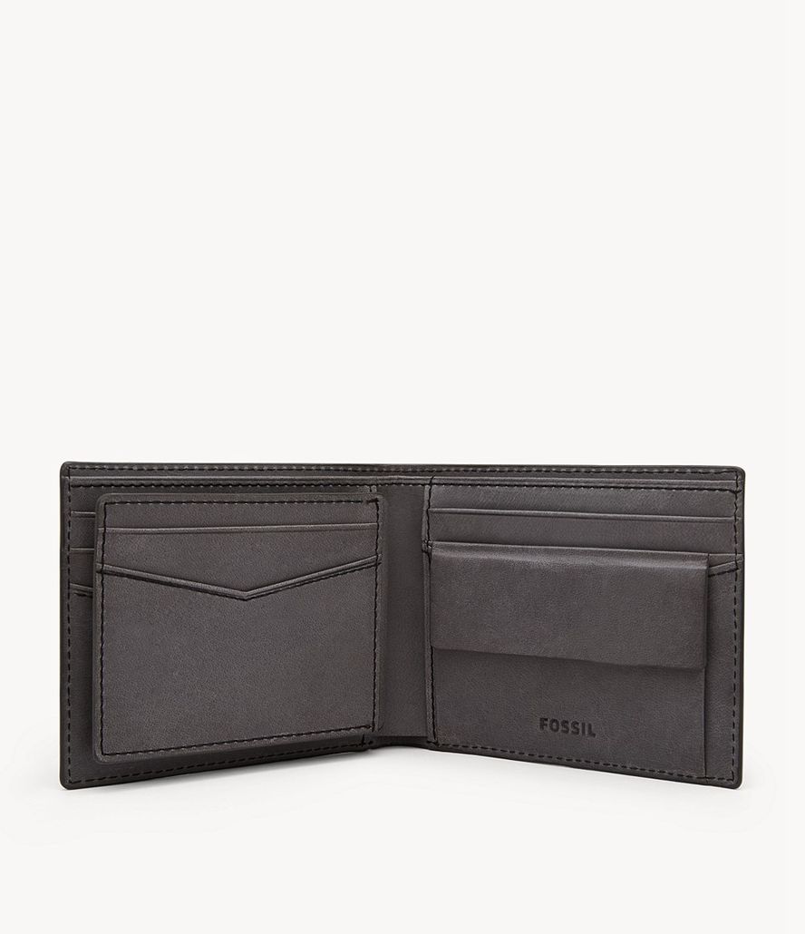 Fossil Everett Bifold Tegnebog Herre Grå | KWBCOZ-719