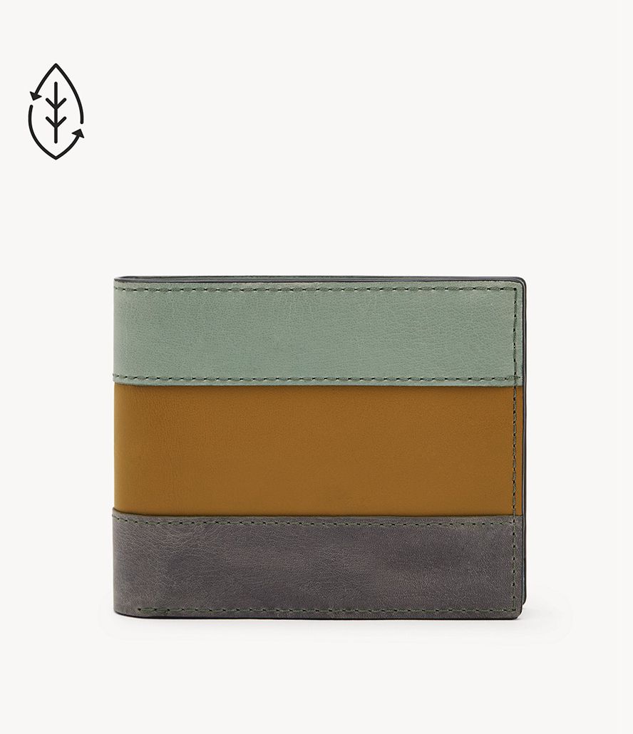 Fossil Everett Bifold Tegnebog Herre Grøn | SEOJUT-067