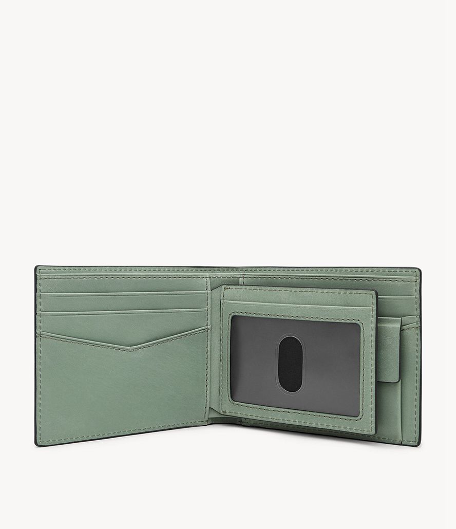 Fossil Everett Bifold Tegnebog Herre Grøn | XEZVPQ-830