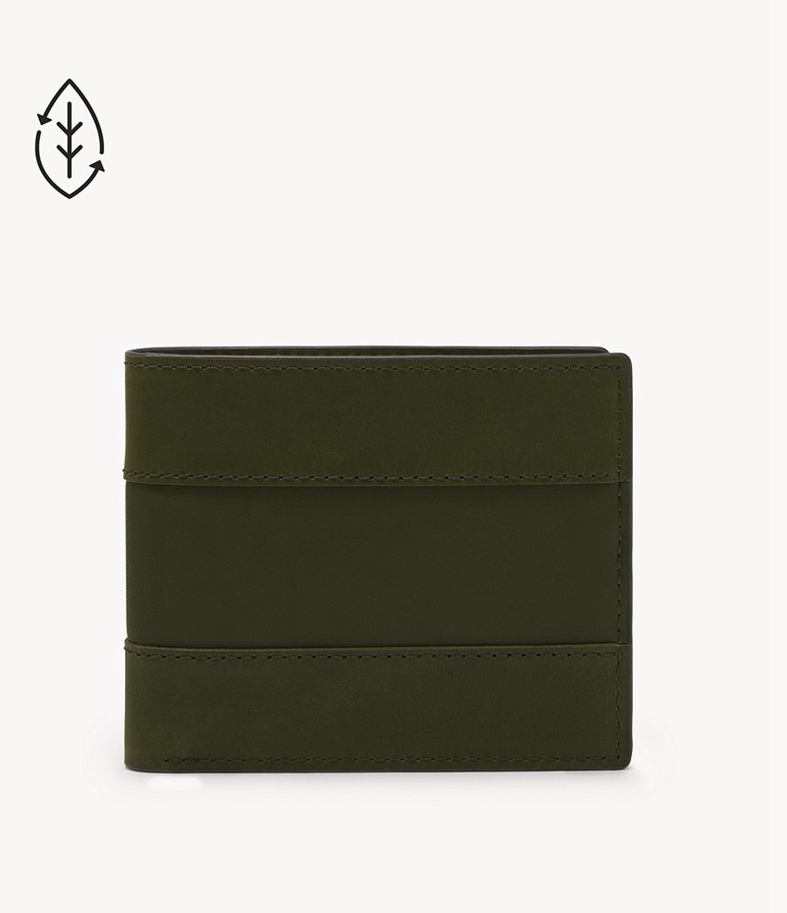 Fossil Everett Bifold Tegnebog Herre Olivengrøn | AKBMWX-640