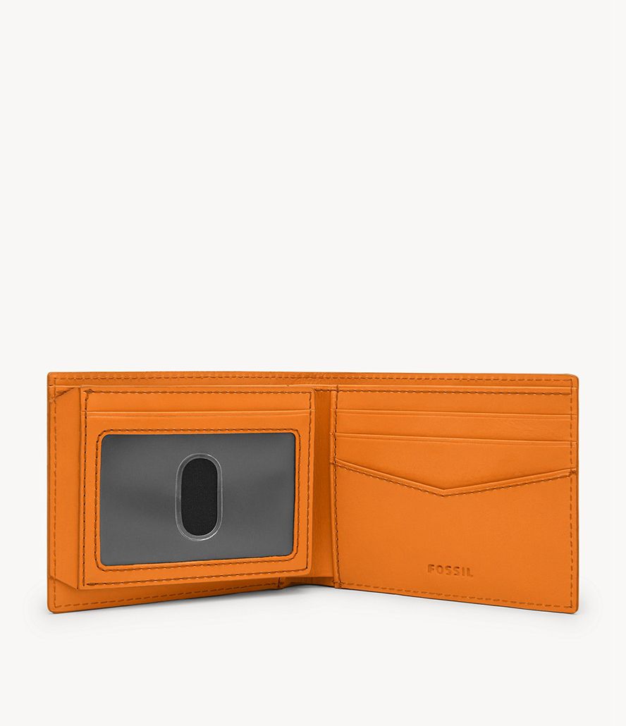 Fossil Everett Bifold Tegnebog Herre Orange | FNLRIP-745