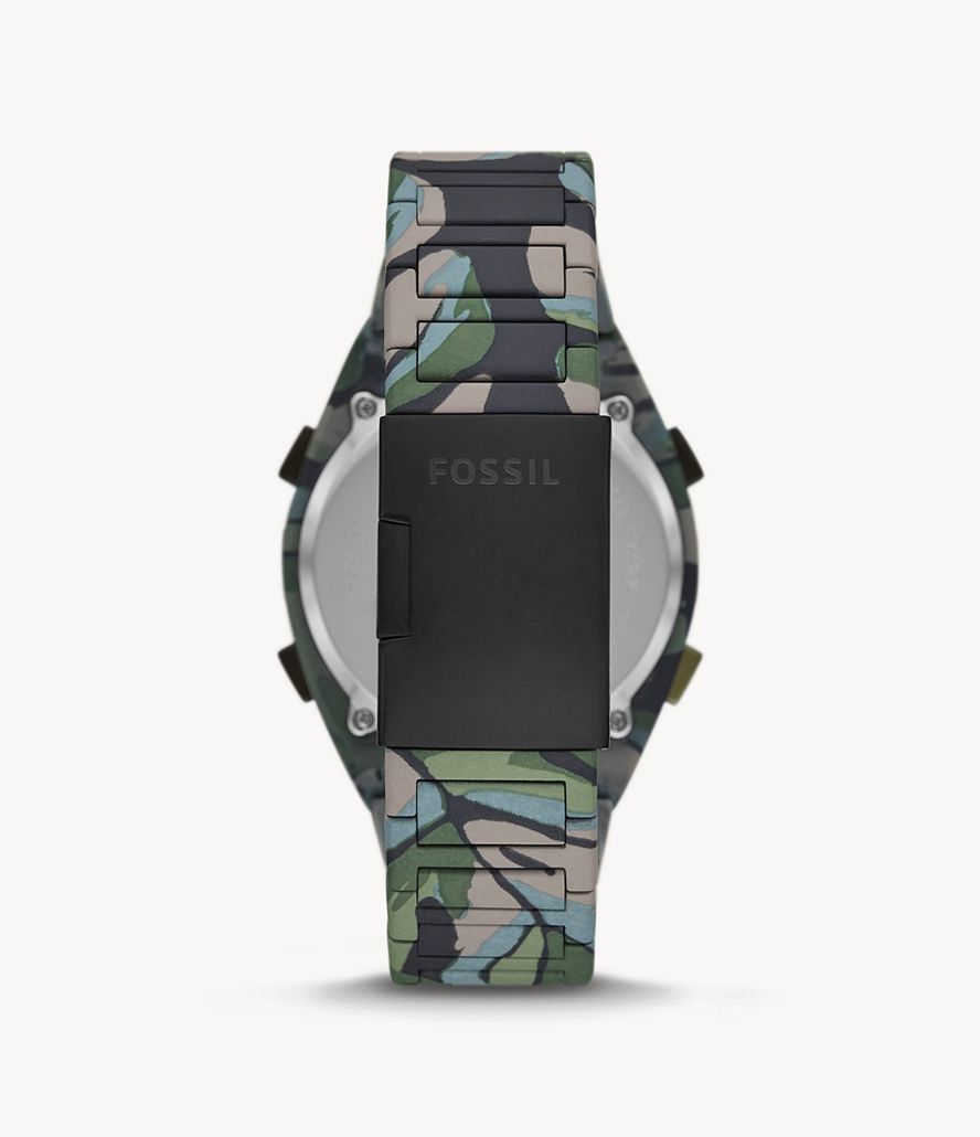 Fossil Everett Digital Camo Stainless Steel Ure Herre Sort | NZKBIY-758