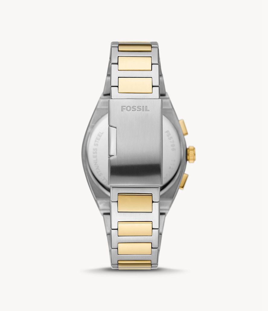 Fossil Everett Kronograf Two-Tone Stainless Steel Ure Herre Sølv | KYZMVL-279