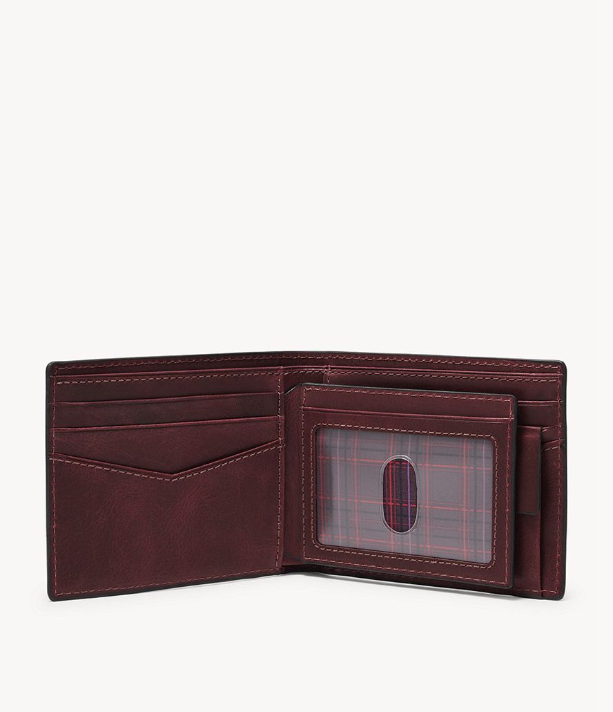 Fossil Everett Large Bifold Tegnebog Herre Lilla | PCKUTG-950