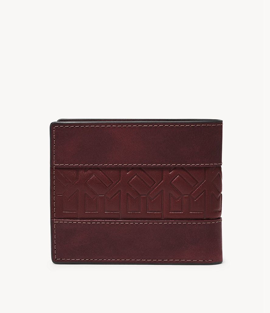 Fossil Everett Large Bifold Tegnebog Herre Lilla | PCKUTG-950