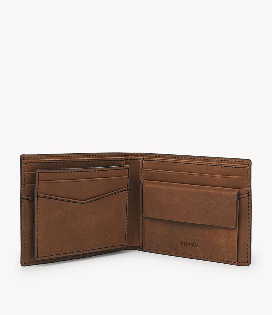 Fossil Everett Large Bifold Tegnebog Herre Brune | ZBAERC-536