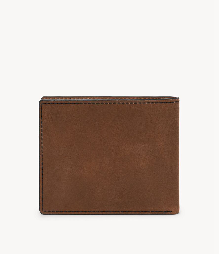 Fossil Everett Large Bifold Tegnebog Herre Brune | ZBAERC-536