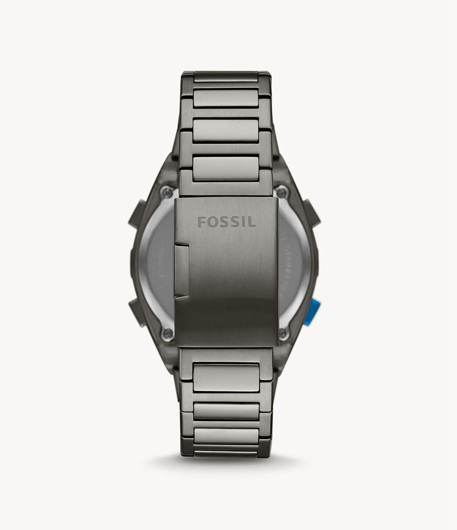 Fossil Everett Solar-Powered Digital Stainless Steel Ure Herre Grå | OHNIDE-134