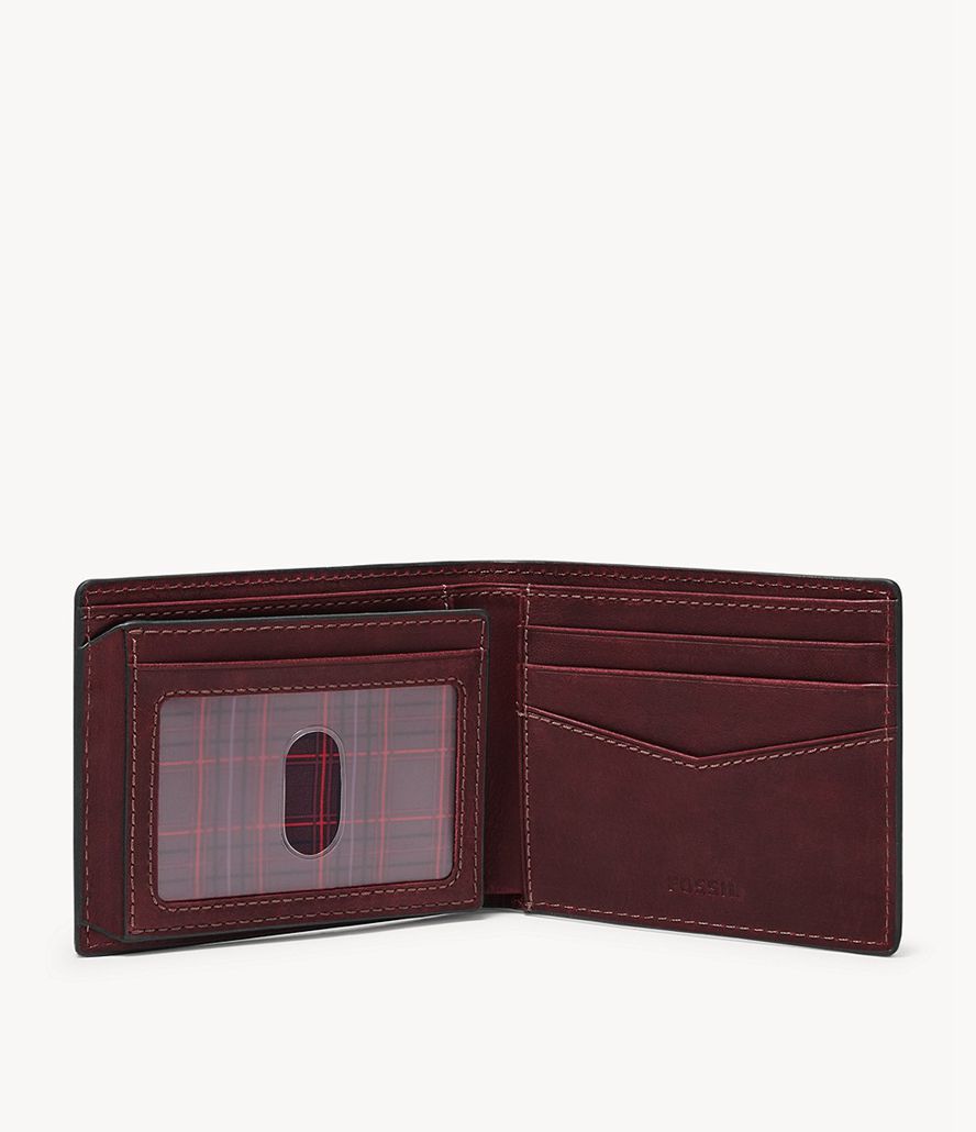 Fossil Everett With Flip Id Bifold Tegnebog Herre Lilla | EFCVTL-487