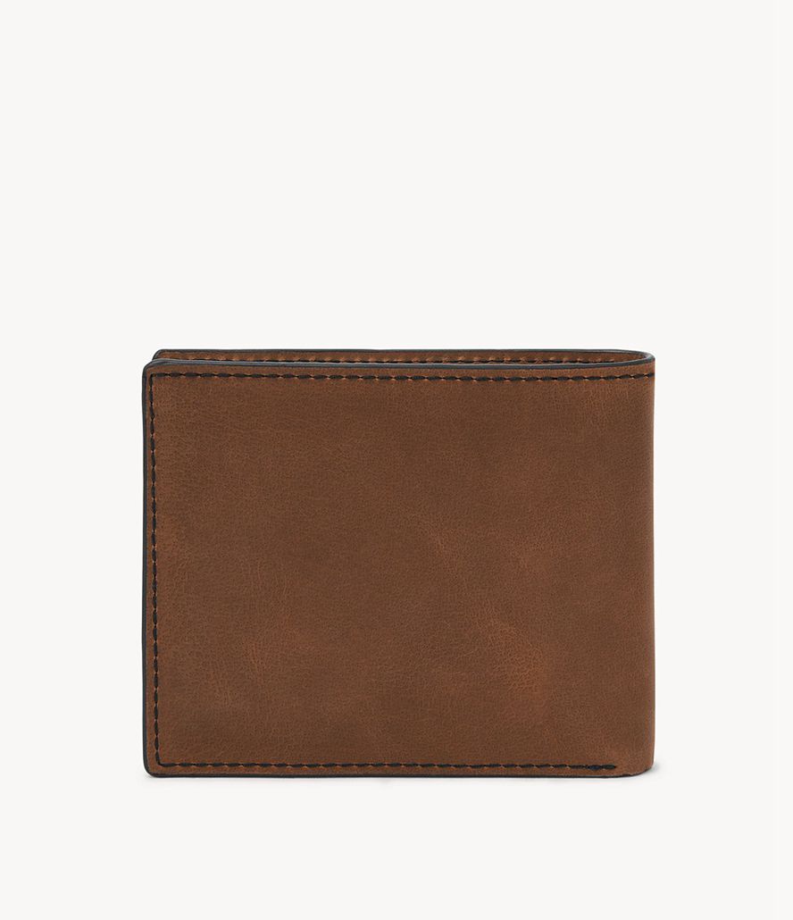 Fossil Everett With Flip Id Bifold Tegnebog Herre Brune | NDISEH-341