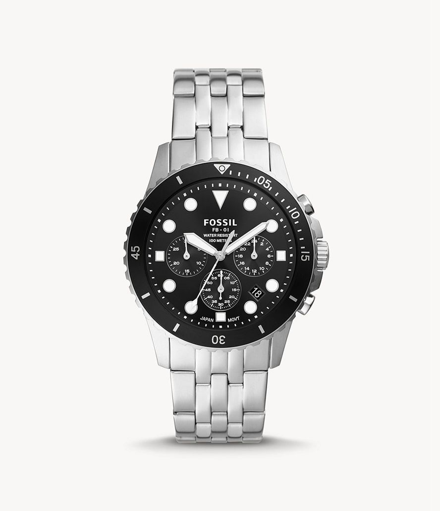 Fossil Fb-01 Kronograf Stainless Steel Ure Herre Sølv | XVRZIP-531