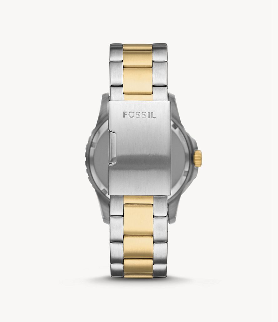 Fossil Fb-01 Three-Hand Date Two-Tone Stainless Steel Ure Herre Sølv | HVJUIG-612