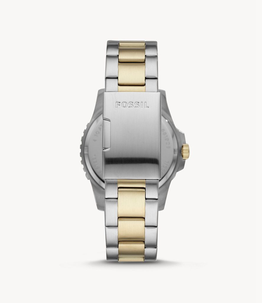 Fossil Fb-01 Three-Hand Date Two-Tone Stainless Steel Ure Herre Sølv | XGKDRN-251