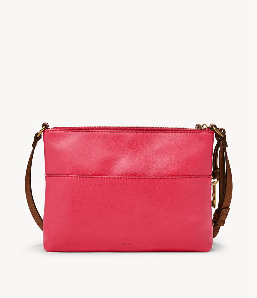 Fossil Fiona Small E/W Crossbody Taske Dame Rød | BMXJGF-978