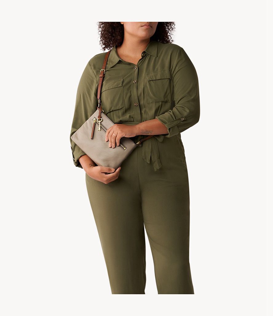 Fossil Fiona Small E/W Crossbody Taske Dame Grå | NQTOGV-230