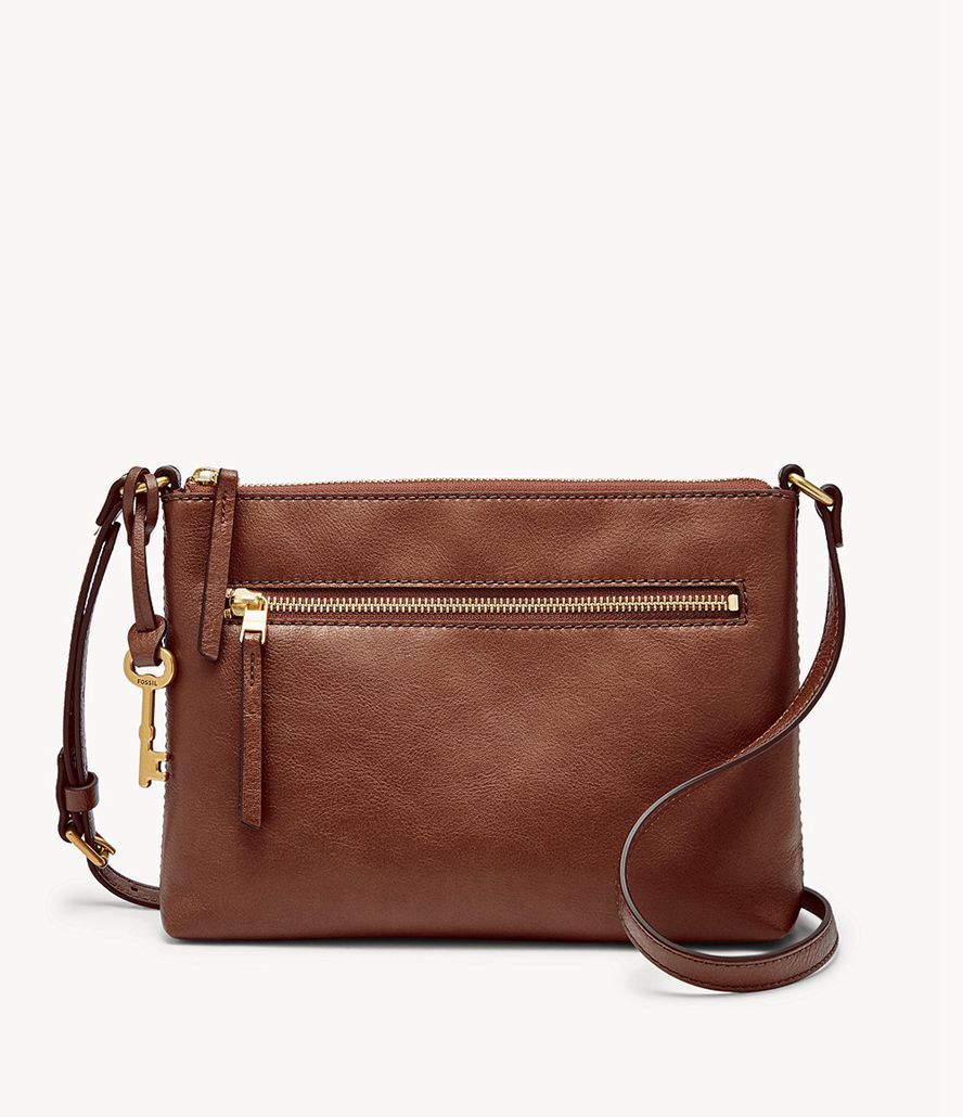 Fossil Fiona Small E/W Crossbody Taske Dame Brune | WYJUVX-203