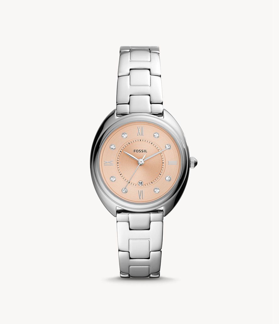 Fossil Gabby Three-Hand Date Stainless Steel Ure Dame Sølv | LWEZPG-564