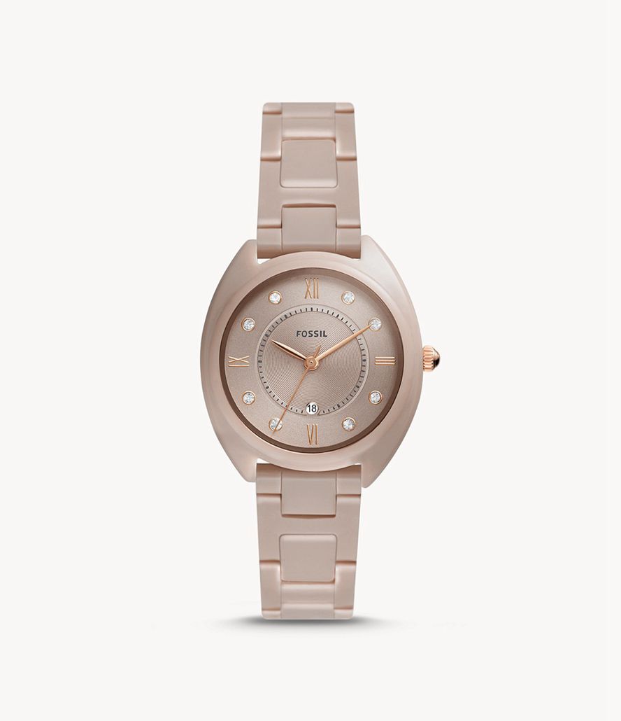 Fossil Gabby Three-Hand Date Stainless Steel And Keramisk Ure Dame Brune | ZARJYP-792