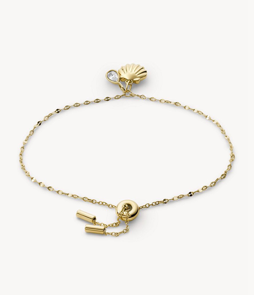 Fossil Georgia By The Shore Pearl Shell Chain Armbånd Dame Guld | WRJIUA-673