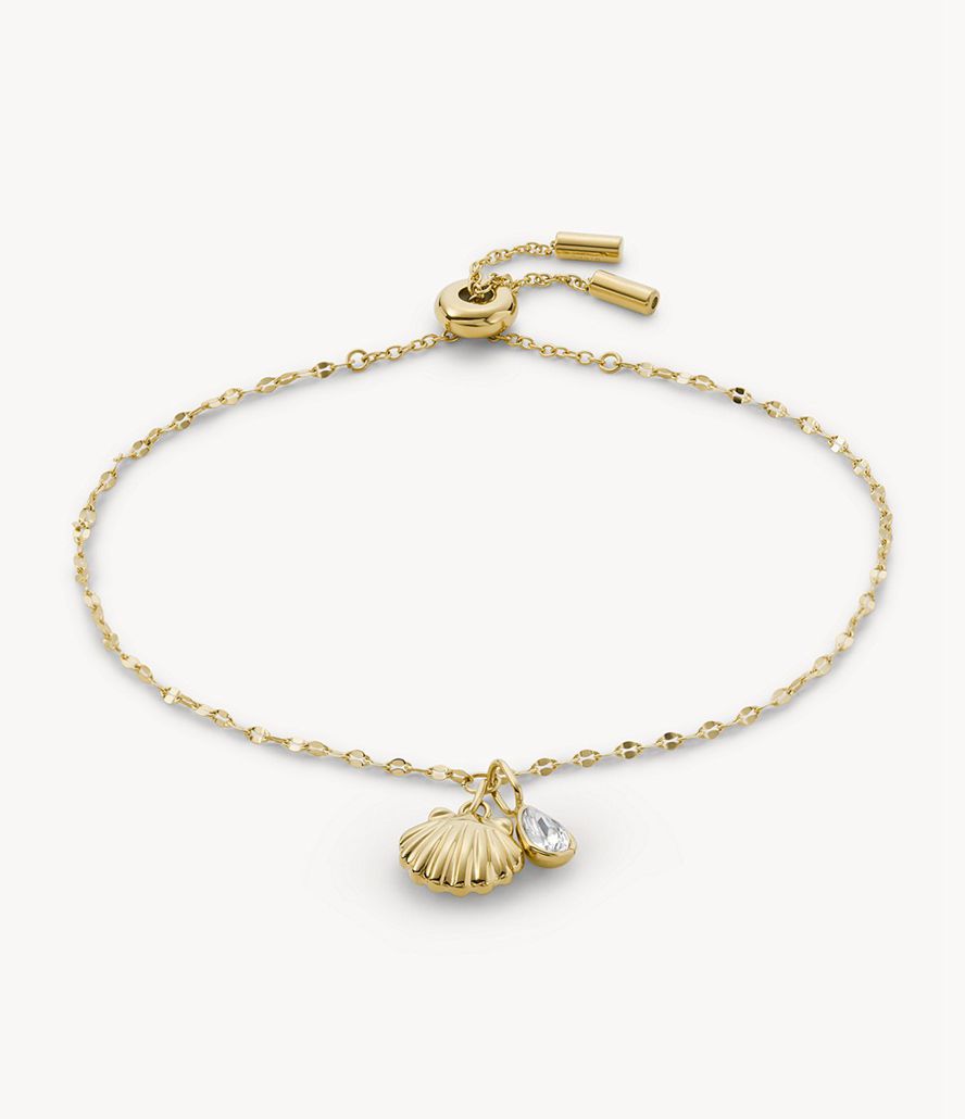 Fossil Georgia By The Shore Pearl Shell Chain Armbånd Dame Guld | WRJIUA-673