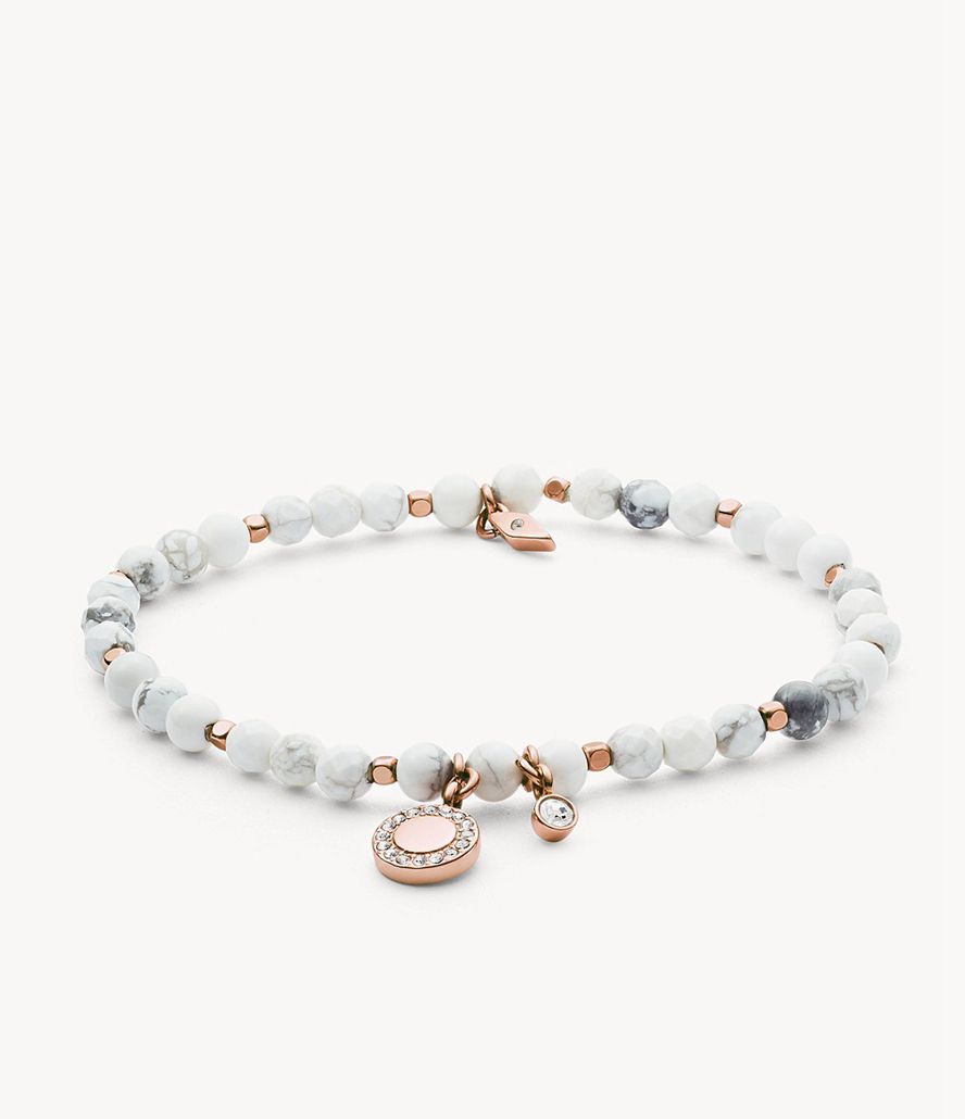 Fossil Georgia Howlite Armbånd Dame Hvide | CWRUJB-157