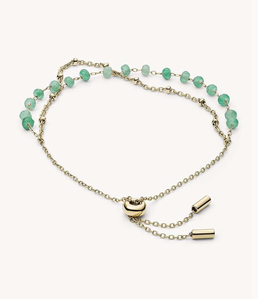 Fossil Georgia Modern Meadows Jade Beaded Armbånd Dame Guld | QKTIOS-085