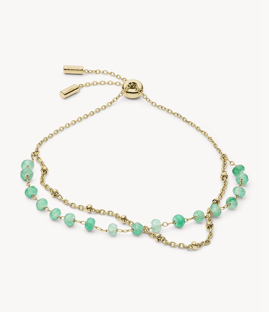 Fossil Georgia Modern Meadows Jade Beaded Armbånd Dame Guld | QKTIOS-085