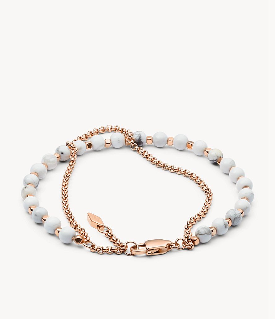 Fossil Georgia Multi-Beaded Armbånd Dame Lyserød Guld | BFGWKC-039