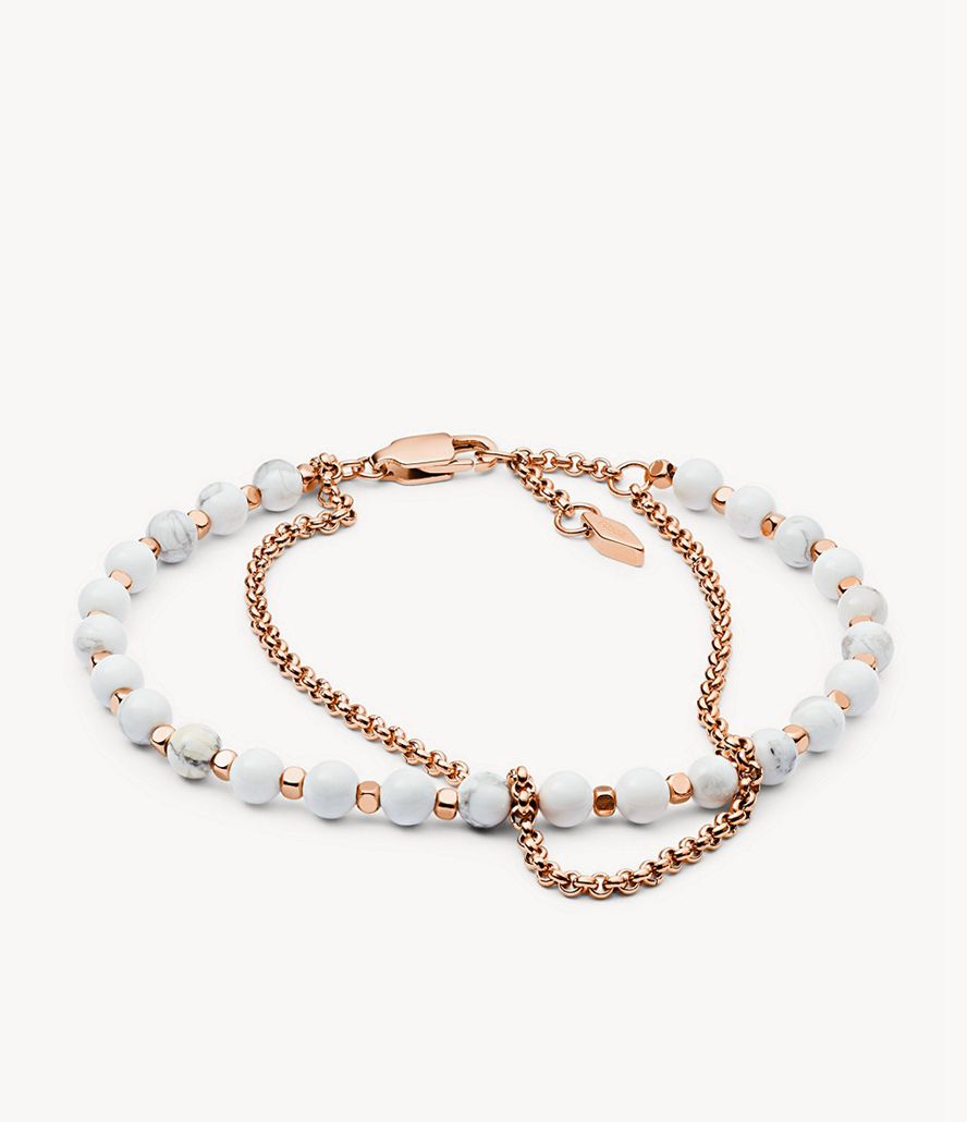 Fossil Georgia Multi-Beaded Armbånd Dame Lyserød Guld | BFGWKC-039