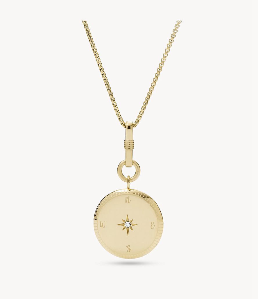 Fossil Georgia New Years Intentions Stainless Steel Pendant Halskæder Dame Guld | PZDTCL-635